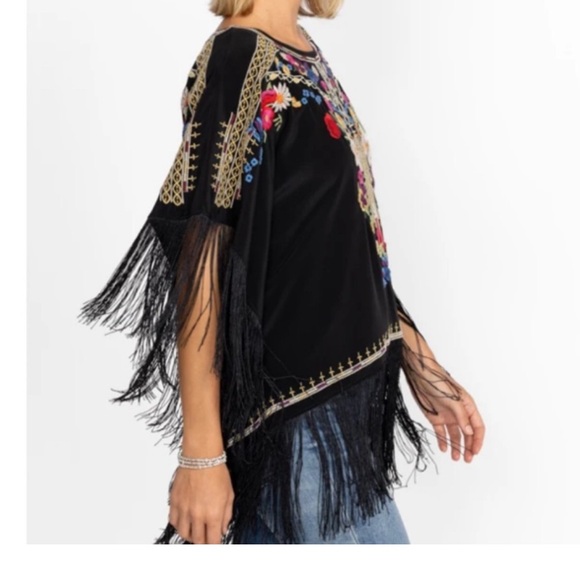 Johnny Was Embroidered Black Floral Women's Top - Picture 2 of 9